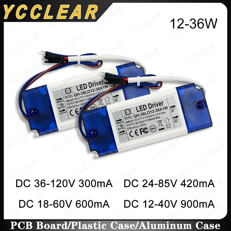 12-36W LED ovládač DC36-120V 300MA 24-85V 420MA 18-60V 600MA 12-40V 900MA SLETICKÉ TRANSFORMERS pre 12W 20W 30W 36W napájacieho zdroja