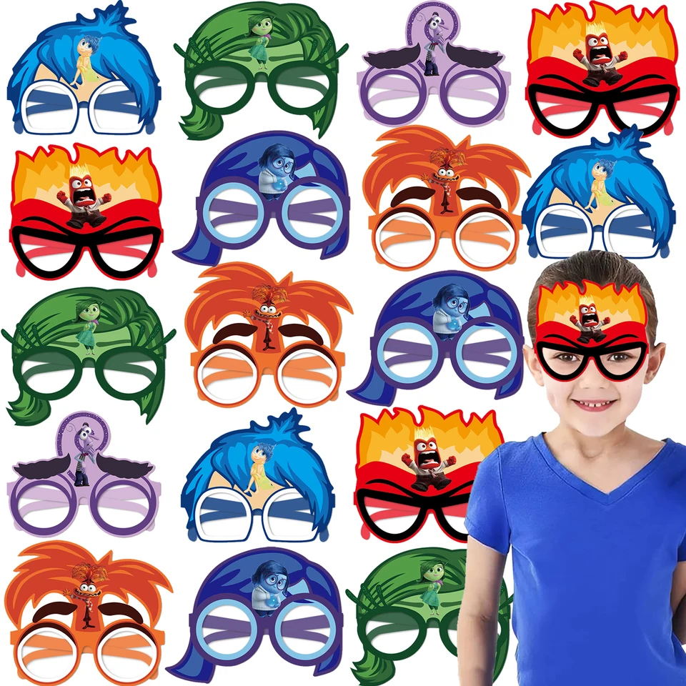 12/48ks Disney Inside Out Mask Party Decor Decor Inside Out Paper Guels Maska pre deti narodeniny Party