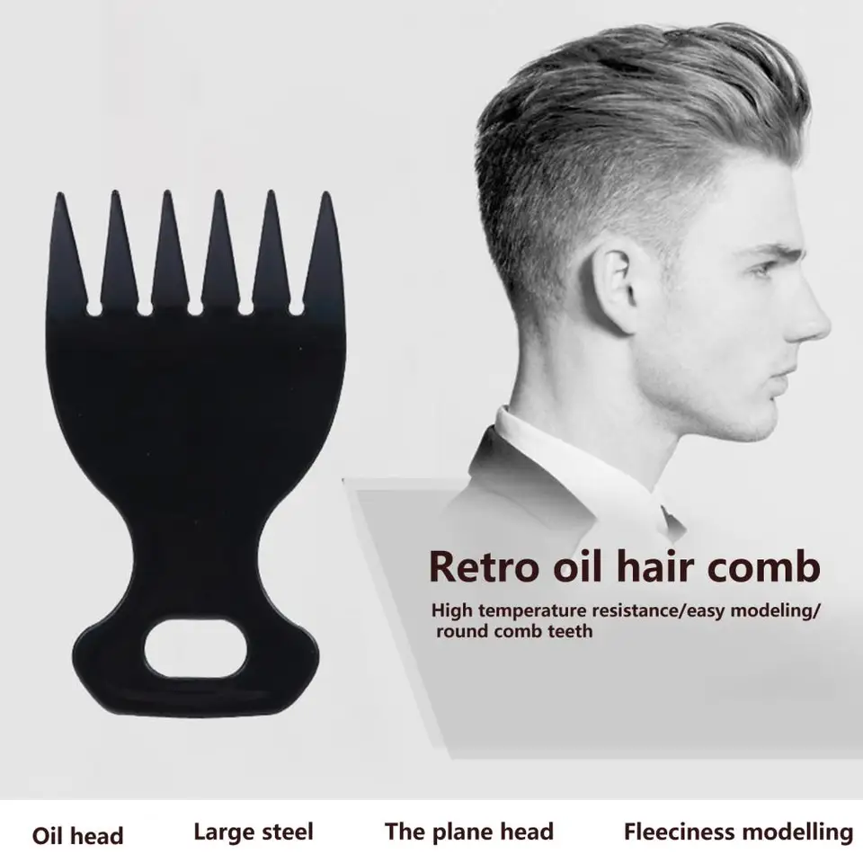 12,5*7,5 cm mužov hrebeň zahusťuje profesionálne ľahké vlasy Hollow Comb Comb Vložte africkú vlasovú tyčinku Big Tooth Vidlička pre domov