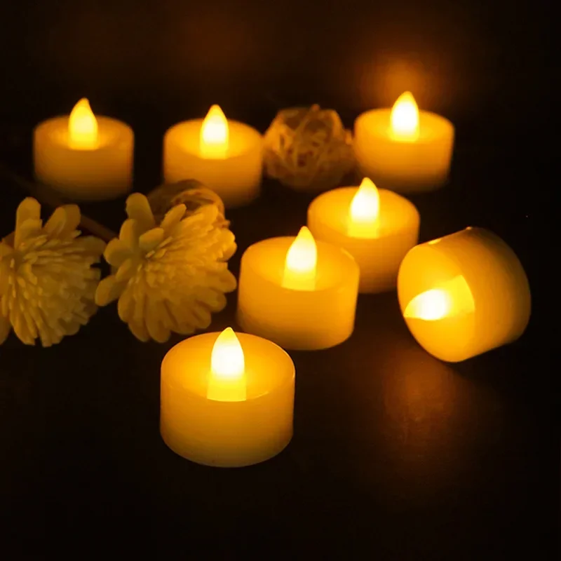 12/6ks batéria ovládala LED čajové svetlá sviečky bezplatné svadobné dekorácie Romantické sviečky svetlá narodeninové oslavy Atmosféra dekor
