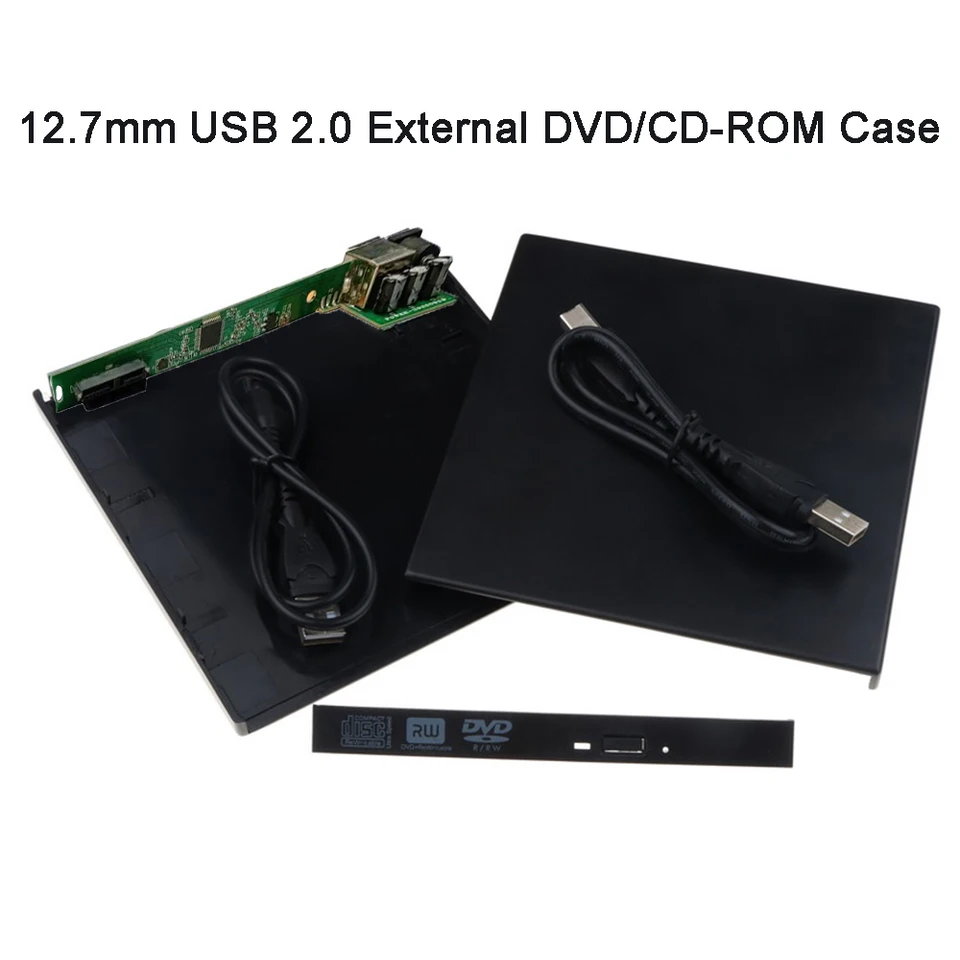12,7 mm USB 2,0 DVD/CD-ROM CASE SATA Optical Drive External Controlt pre notebook MacBook Windows PC CD/DVD-ROM