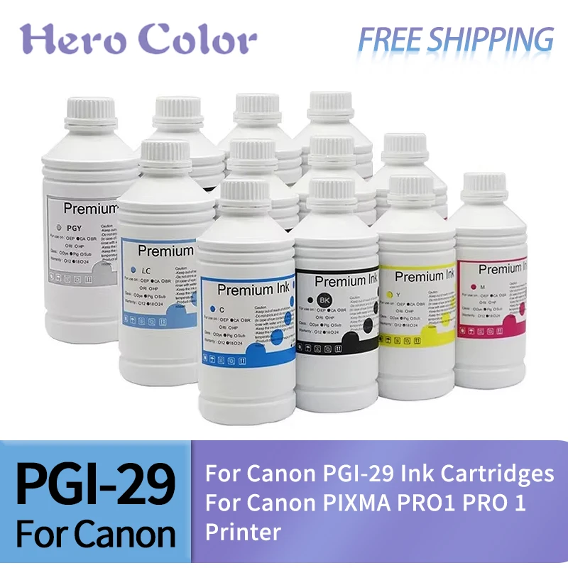12 Farba/šarža PGI29 Pigment Atrament pre atramentové kazety Canon PGI-29 pre tlačiareň Canon Pixma Pro1 Pro 1