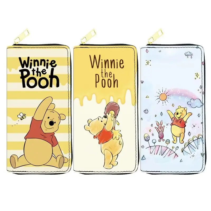 12 farieb Winnie the Pooh Shield Long Wallets Pu Leather Woman Plané kabelky držiteľ peňaženky módna žena Men Zipper peňaženka
