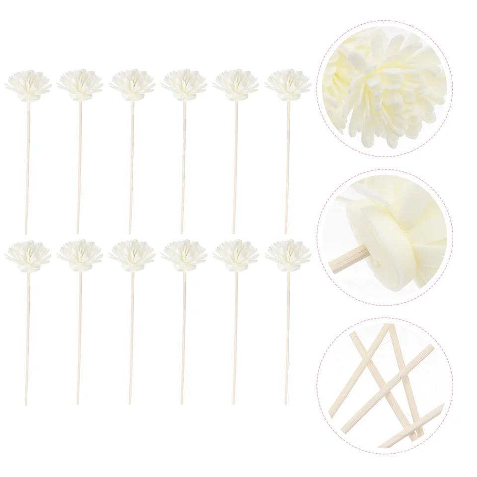 12 ks Aromaterapia Chrysanthemum Rattan Decor Difuser 25x5cm Drevené tyčinky s fľašami
