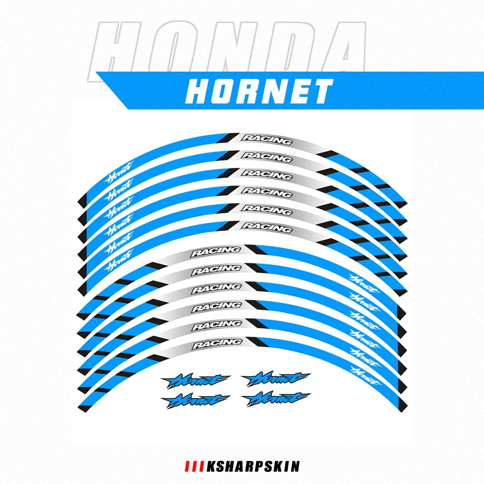 12 ks Motocyklové kolesá pneumatík Reflexné ráfiky páskové obtisky Motobike Film pre Honda Hornet 600 250 900 400 1000