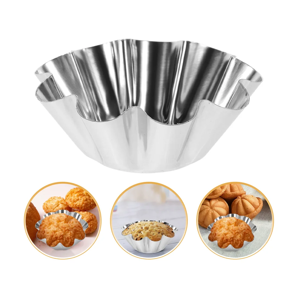 12 ks ovocným koláčovým panvicom Neočkávané panvice vložky na vložku cupcake Fold Muffin kvetinové strieborné pečenie