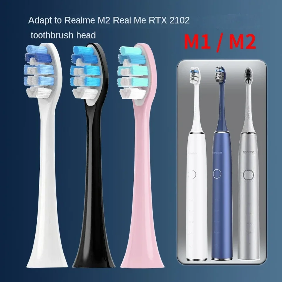 12 -kusy náhradné hlavy zubnej kefky pre Fit Real Me M2 / M1 Realme RTX2102 RMH2012 Zubná kefka Biela, čierna, ružová mosty