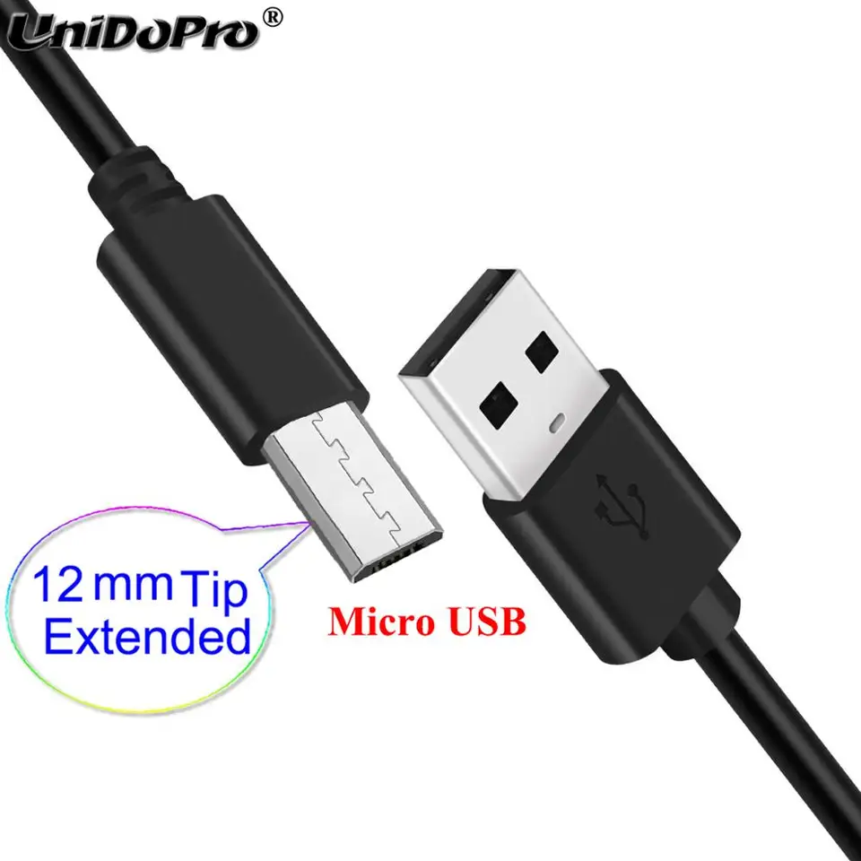 12 mm extra dlhá predĺžená špička micro USB kábel pre Doogee X60 S50 S40 / BL5500 Lite / S30 S55 / S60 / T5 Lite T5S Ruggované telefóny