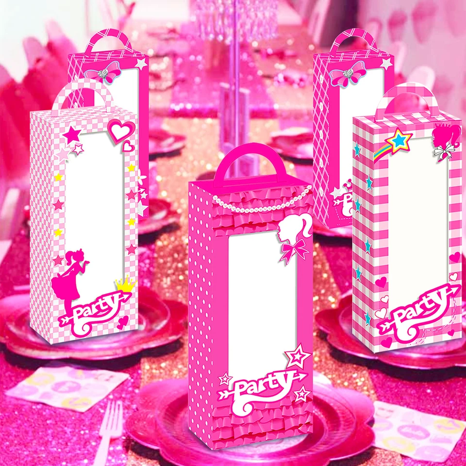 12 počítačov Poďme na párty dodávky ružových cukroviniek Poďme na párty darčekové boxy Tašky Goodie Bags for Girl Birthday Party