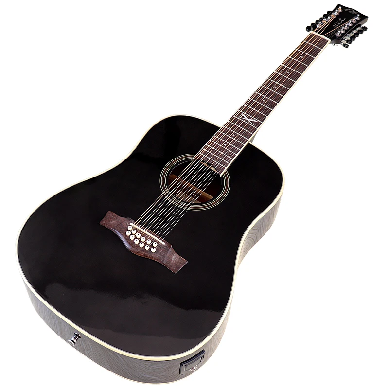 12 strunových elektrických akustických gitarových gitarových výrezov 41 palcových plne sapelých telových vysoko lesklých ľudových gitarov s pick UP
