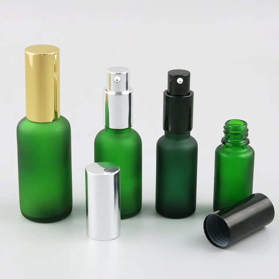 12 x 100 ml 50 ml 30 ml 20 ml 15 ml 10 ml Frost Frost Green Lotion Pump Bottle 1oz 1/3oz Zelená fľaša s hliníkovým čerpadlom