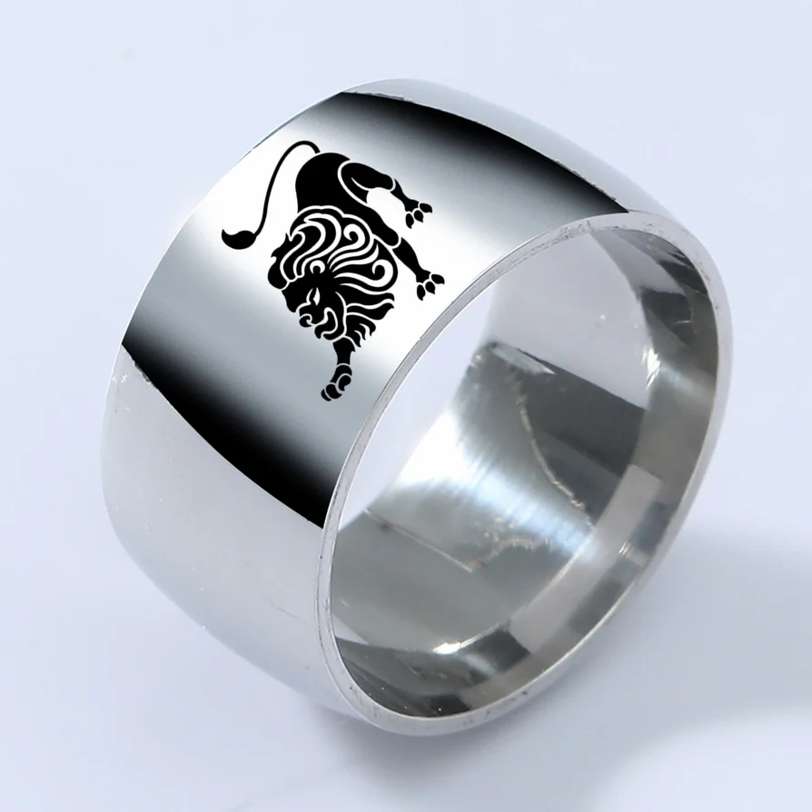 12 Zodiac Ring Aries Taurus Gemini rakovina Virgo Virga Scorpius Strelca Capricornus Svadobná z nehrdzavejúcej ocele