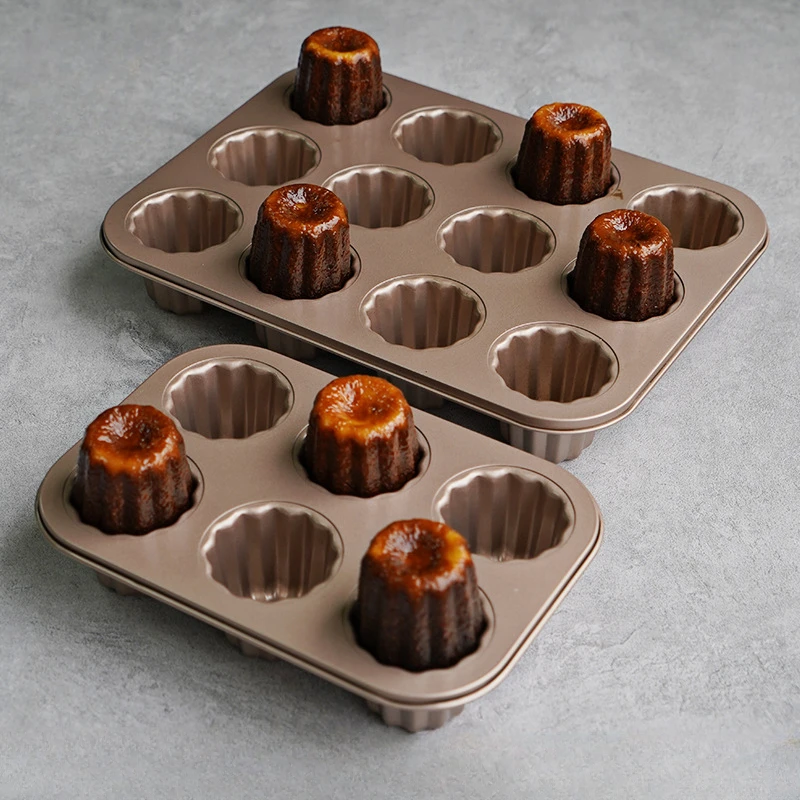 12 šálok zlatého okrúhleho okrúhleho pečenia Celia Tray Cake Francúzsky dezert Kanare Angel Bell Carbon Ocen Form