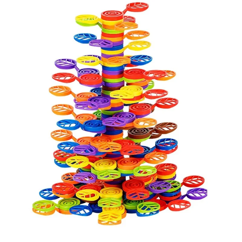 120 ks Rainbow Tree Plastické stohovacie bloky Blokovanie Hračky Hračky pre hračky pre Montessori Educational Boys Girls Girls Birthday Gifts Toy