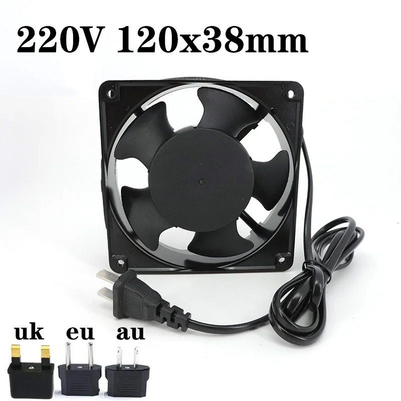 120 mm 12038 AC 220V US Plug DP200A 2123XBL 120*38 12 cm chladiaceho ventilátora Axiálny ventilátor 0,14a Ložisko pre rukávy pre PC