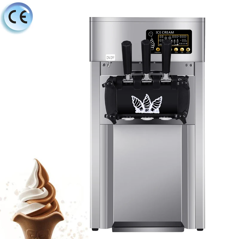 1200 W stolný vrchol Mini Soft Serve Ice Cream Stroj na výrobu 3 príchute komerčný výrobca zmrzliny