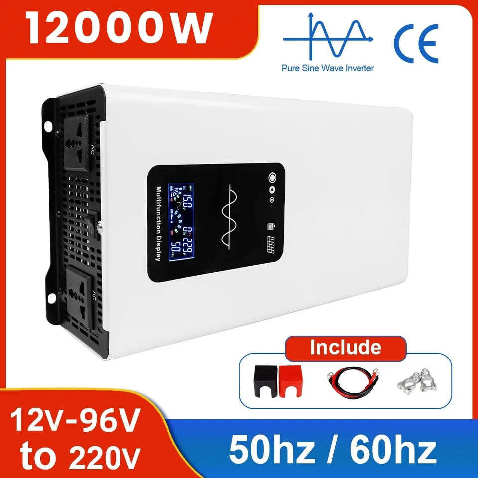 12000W menič 24V 220V Pure Sine Wave DC 12V 48V 96V až AC 220V 240W Inverzor prevodníka prevodníka Solar Car Inversor Inversor