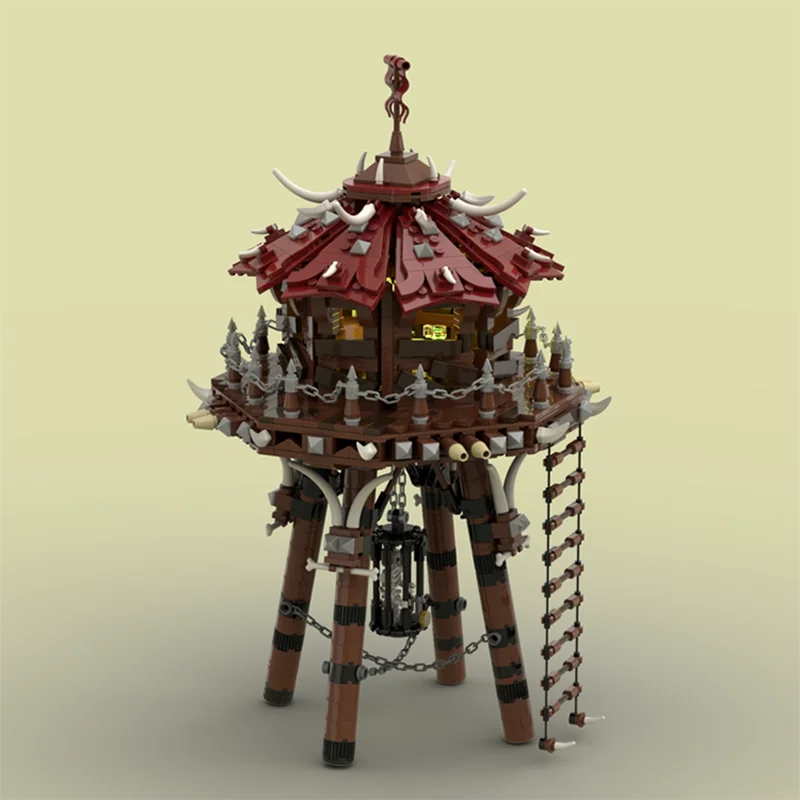 1205ks MOC Fantasy Era Orc Archery Tower Building Blocks Building Castle Zhromaždené strážne bloky Hračky Darčeky