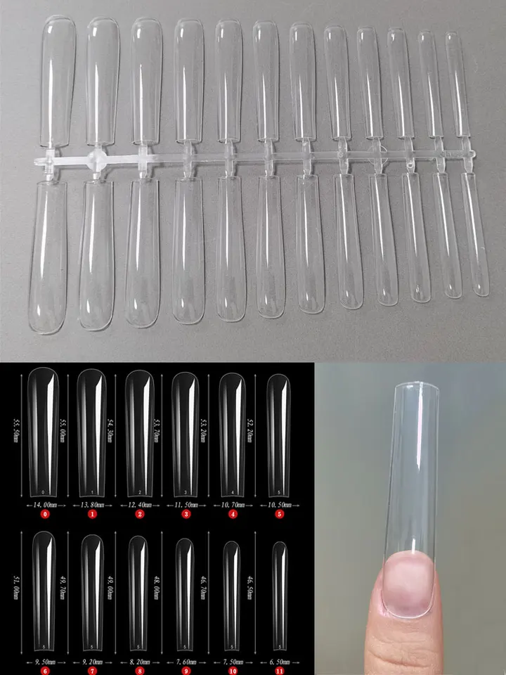 120ks/taška XXXL Extra dlhé štvorcové tipy False nechty Tip Artificial Capsule Gel Gel Tip Manikure Tools Press na falošné nechty