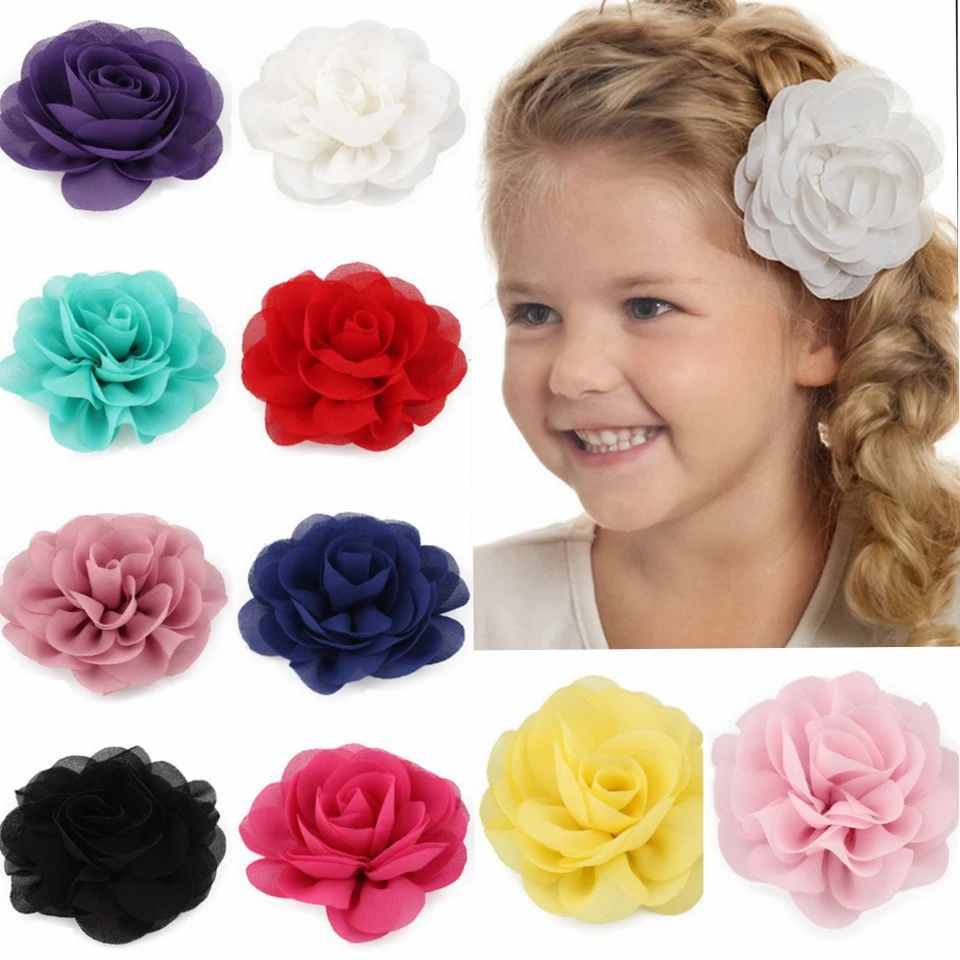 120ks/šarža 20Colors 8,5 cm šifónové okvetné lístky Poppy kvetinu valcované ružové látky kvety kvety pre deti dievčat