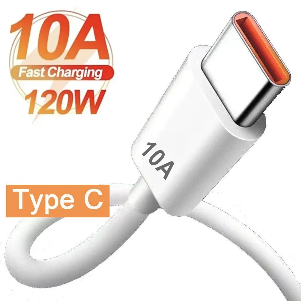 120W 10A USB Typ C Kábel Super rýchla charingová linka pre iPhone 15 Xiaomi POCO Samsung Huawei Honor Rýchle nabíjanie USB C Dátový kábel