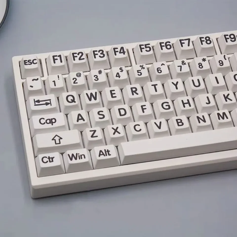 125 klávesov Jednoduché veľké slovo téma Keycaps čerešňová výška PBT Thermal Sublimation DIY pre 61 87 98 104 108 klávesy Mechanická klávesnica