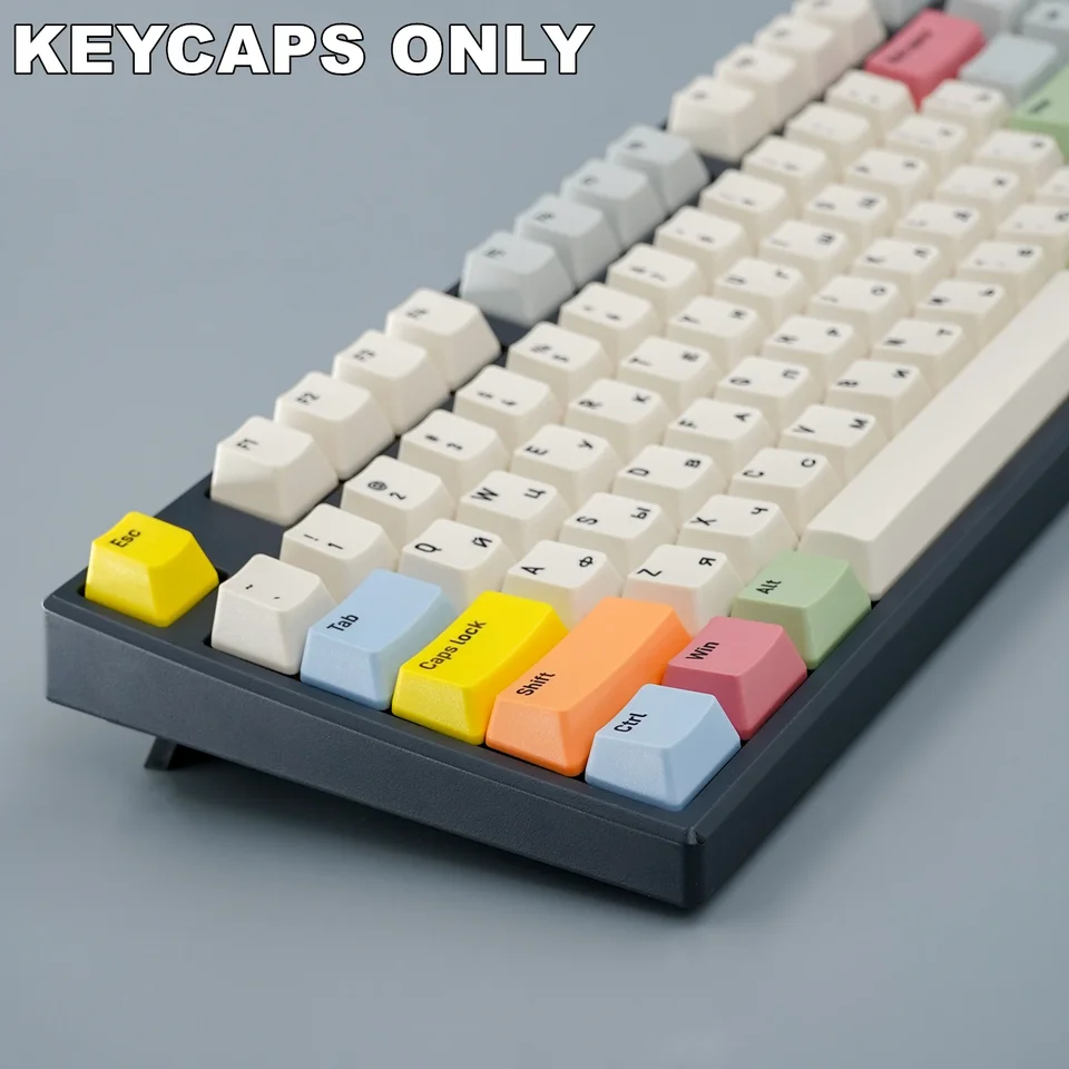 127 klávesov Kórejské plátno PBT Keycaps OEM Profil Farbom publimované legendy KeyCap Set pre MX Cherry Switch Mechanical Keyboard Kit