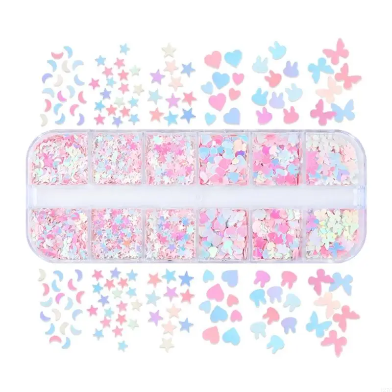 127C Art Glitter Mixal Star Rabbit Moon Star Tvaped Flitre