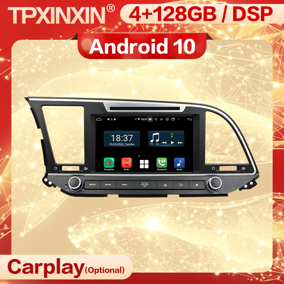 128g CarPlay 2 Din Android Stereo prijímač pre Hyundai Elantra 2016 2017 2018 2018