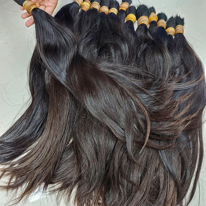 12A Pletené vlasy Rovné ľudské vlasy Objemové pre pletenie predlžovania Cabelo Humano 100% panenská nespracovaná nespracovaná tkanie hromadných ľudských vlasov