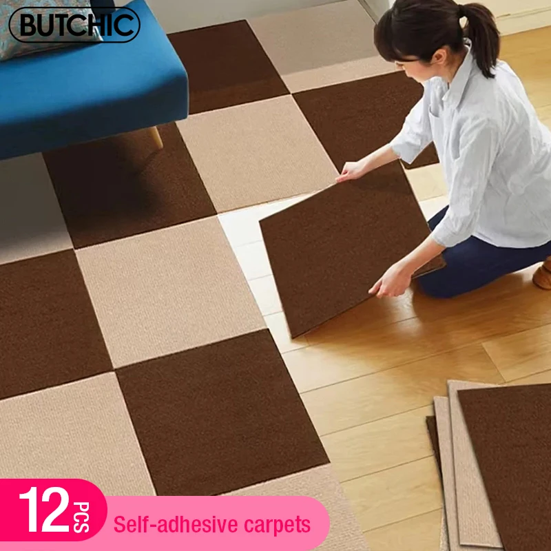 12ks 30 cm Self Adhesive Carpet Obývacia izba Koberec podlahová podlaha výzdoba Koberce Koberec schodisko Proti-sklip Self Adhesive podlahová nálepka