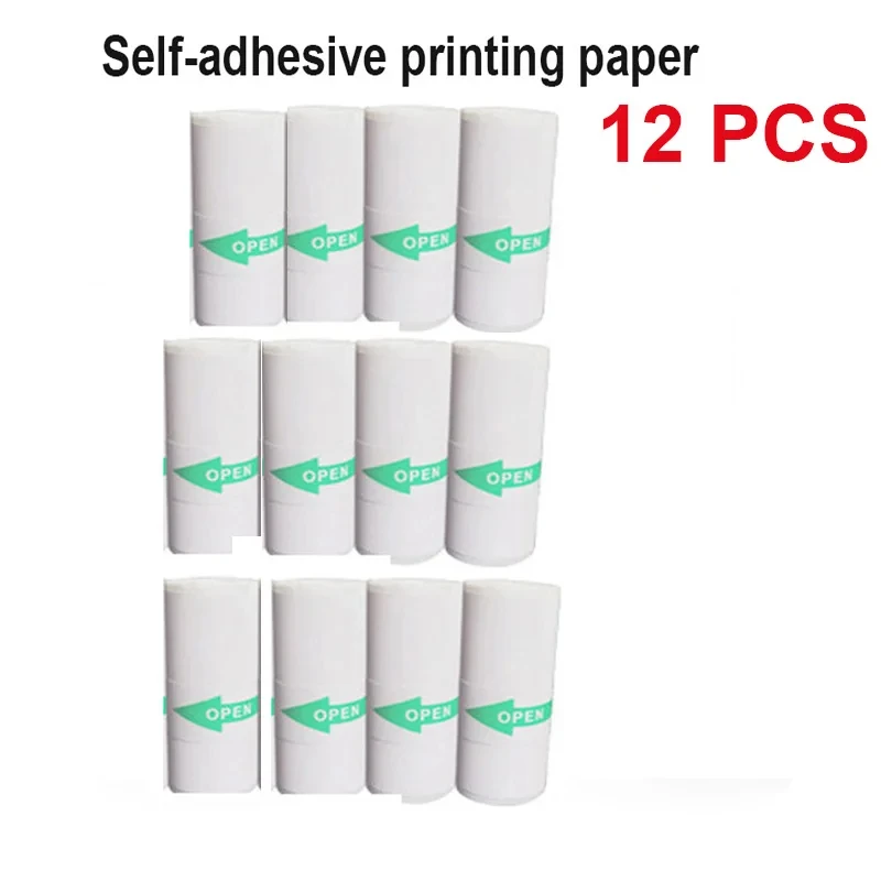 # 12ks/3ks/9ks 57 mm rolky Tepelný papier Self-pasívny nálepkový papier Photok papier pre mini tlačiareň Kids Instant Print Fotoaparát
