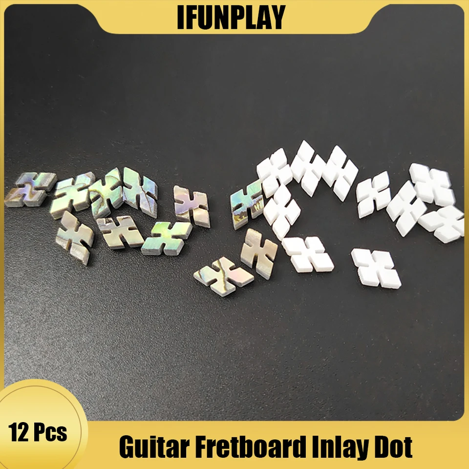12ks 5*9 mm akustická gitara Abalone White Shell Dot Diamond Diamond vložka inlay pre výrobcu gitary basy ukulele hmatníka Luthier DIY
