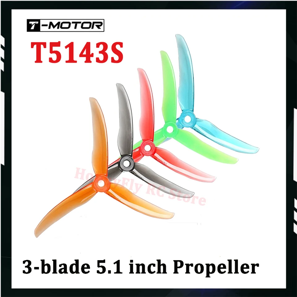 12ks/6pairs T-Motor T5143S 5143 V2 3-Blade vrtuľa 5,1 palca Popo 5 mm diery kompatibilné rekvizity pre RC FPV Racing Drone DIY diely