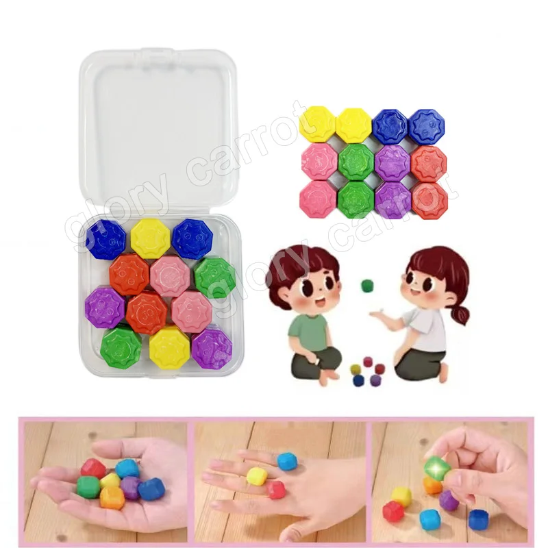 12ks/box Kórea Tradičná hra Gonggi Jack Stone Pebbles Set Cvičenie Cvičenie Farba Fun Stres Relify Toy Hračka