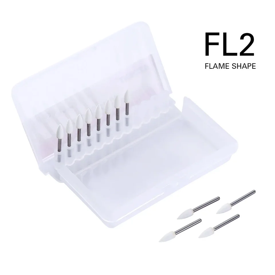 12ks/box zubný biely kameň leštenie FG BURS CONE/Flame/Round Tvar BUR BUR FIT pre vysokorýchlostný nástup 1,6 mm