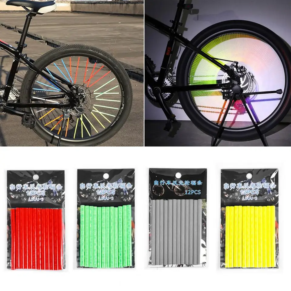 12ks na bicykli Spoke kože zabalí nočné jazda na ceste horské bicykle farebné výzdoby kolesa reflektory reflektory bicyklov