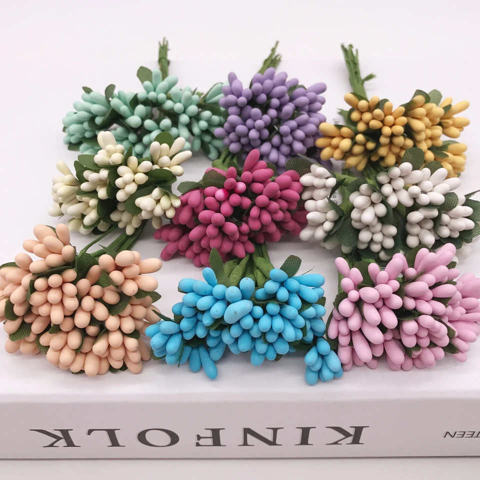 12ks perl bobule umelý tyčinný kvet pre svadobnú domácu dekoráciu Pištík DIY Vetka Scrapbooking Falošné kvety