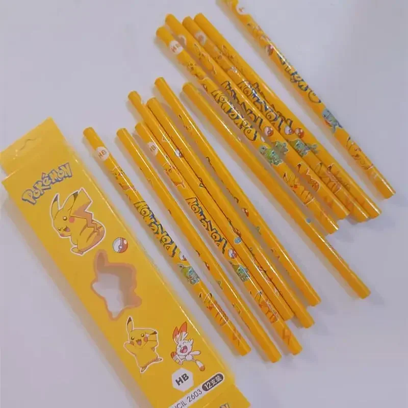 12ks Pokémon Pikachu hb ceruzka Cartoon Anime Roztomilý študent Stationery Maľba detské maľba módne učenie Dodatky Darček Darček