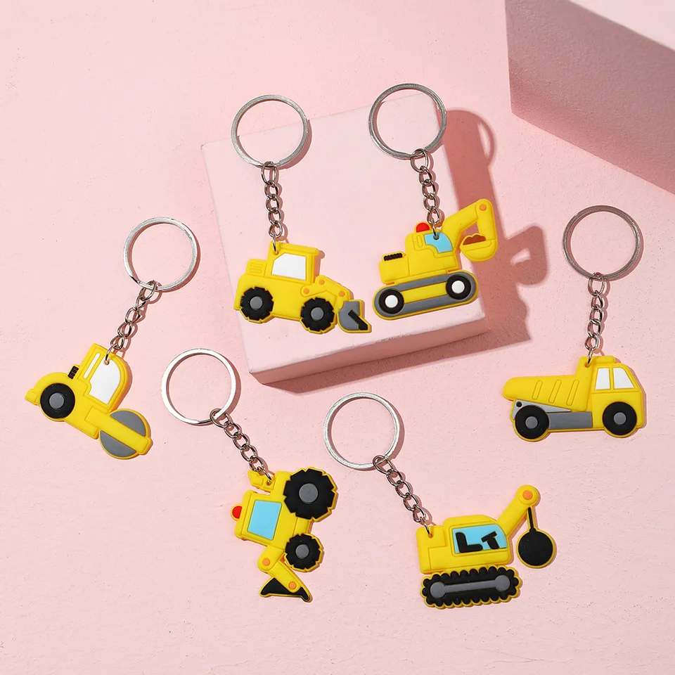 12ks PVC Engineering Construction Gifts Party Keyrings vozidlo s Keychain Sengineer Darčekové vozidlá