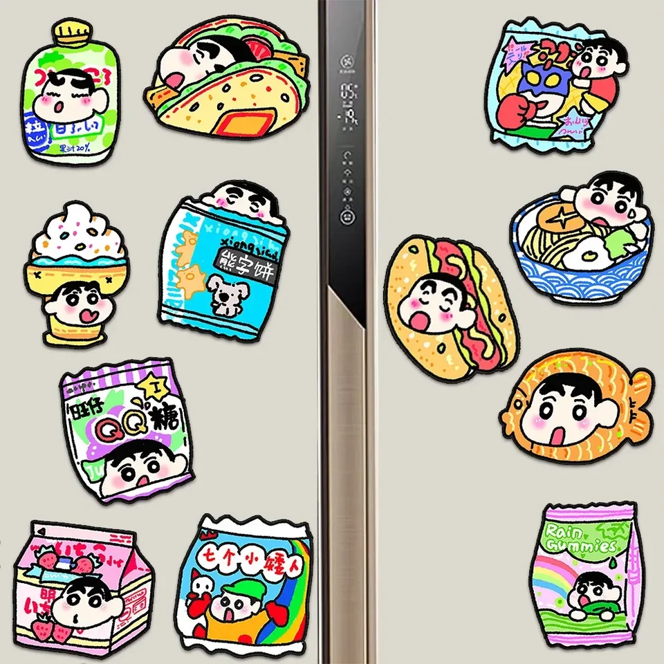 12ks/sada roztomilá karikatúra chladnička magnetu Crayon Shinchan Magnet Sticker Original Original Domáca dekorácia Darček k narodeninám Darček pre deti