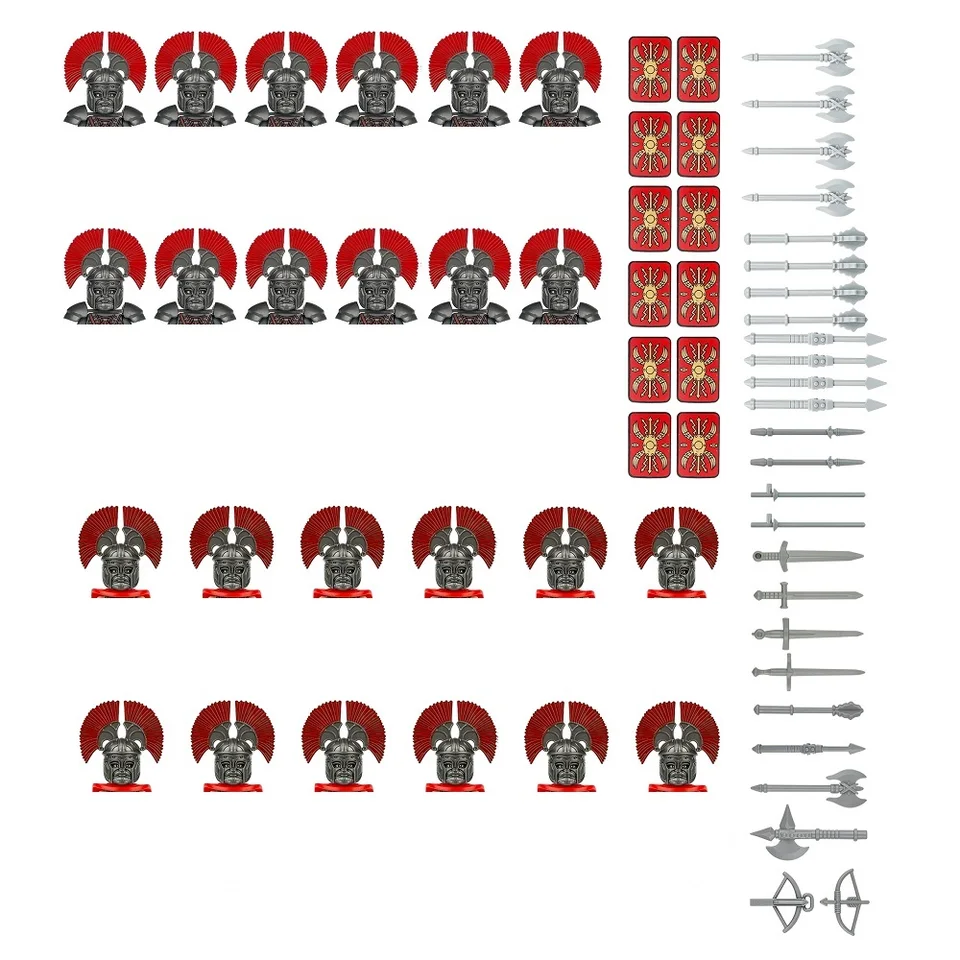 12ks sady stredovekých bojov Roman Hero Sparta Soldier Temple Knight Figures Weapon MOC Zhromaždenie armáda BUDOVANIE Hračky tehly