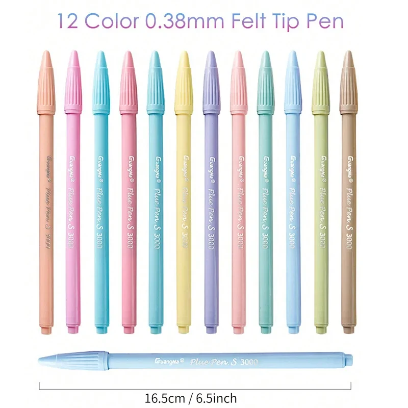 12ks/set Morandi Color Felt Tip Pens 0,38 mm plus pero na zvýraznenie plánovača žurnálného plánovača kresby sfarbenie farieb umenia