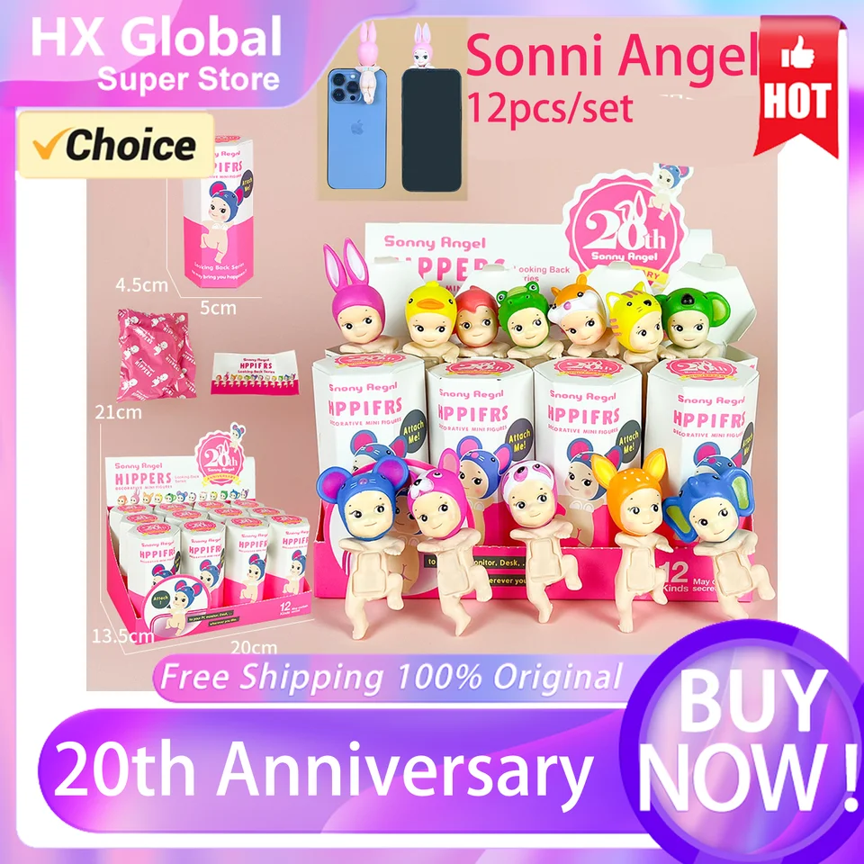 12ks/set Sonny Angel Keychain 20. výročie výročia Anime Vianoce Jupiter Kewpie figuár Pase Prívesok Toy Toy Halloween
