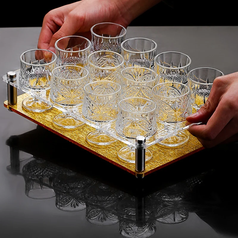 12ks súprava šálka Malé poháre na víno Luxusné súpravy Brandy pohár 50 ml liehoviny Priehľadné šálky motýľov vzor pre domácnosť
