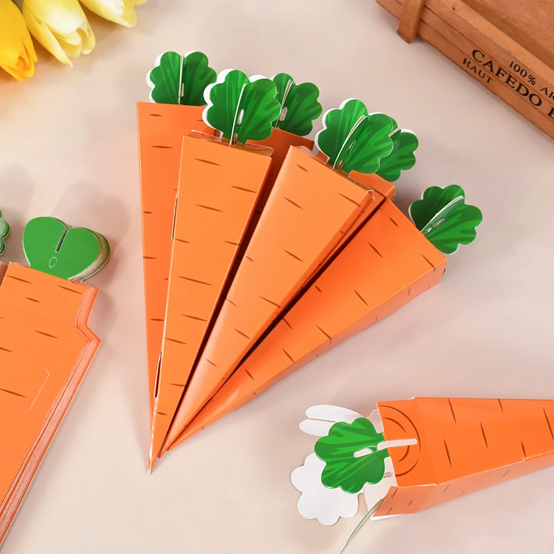 12ks Veľkonočné mrkvové papierové cukrovinky Bunny Rabbit Cookie Cookie Snack Balenie tašky Spring Veľkonočné večierky Dekorácia Detské narodeniny