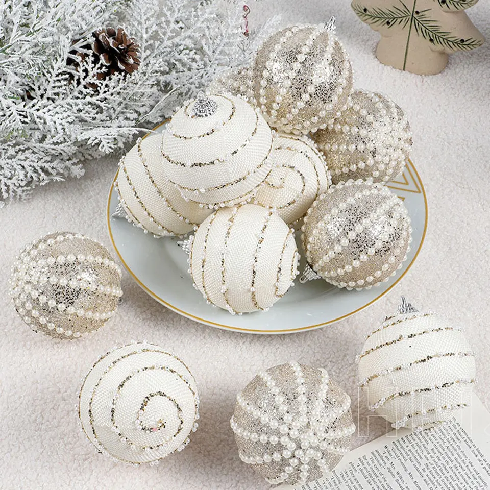 12ks vianočná guľa Ornament vianočné stromy závesné prívesky Snowflake Veselé vianočné dom