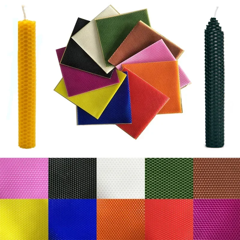 12ks zmiešaný farebný úľový vosk vosk kúsok DIY ručné valcové sviečky Prírodné včelie včely rodinné dekorácie Dodávky 20x20cm