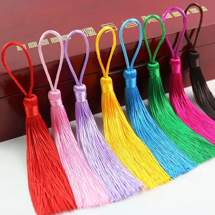 12ks/šarža 12 cm Tassel visiace lano hodváb Fringe Satin Satin Telefón MALESELS pre remeslá šperky DIY šijacie závesy dekor