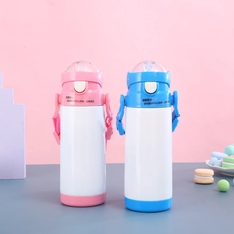 12oz sublimácia prázdne deti Tunbler White Blank Sippy Cup s fľašou vodou z nehrdzavejúcej ocele pre deti darček k narodeninám